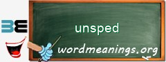 WordMeaning blackboard for unsped